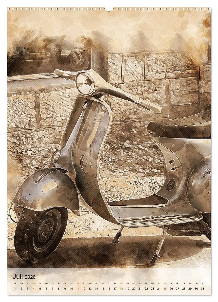 Bild: 9783516368277 | Motorroller - Vespa Galerie (Wandkalender 2026 DIN A2 hoch),...