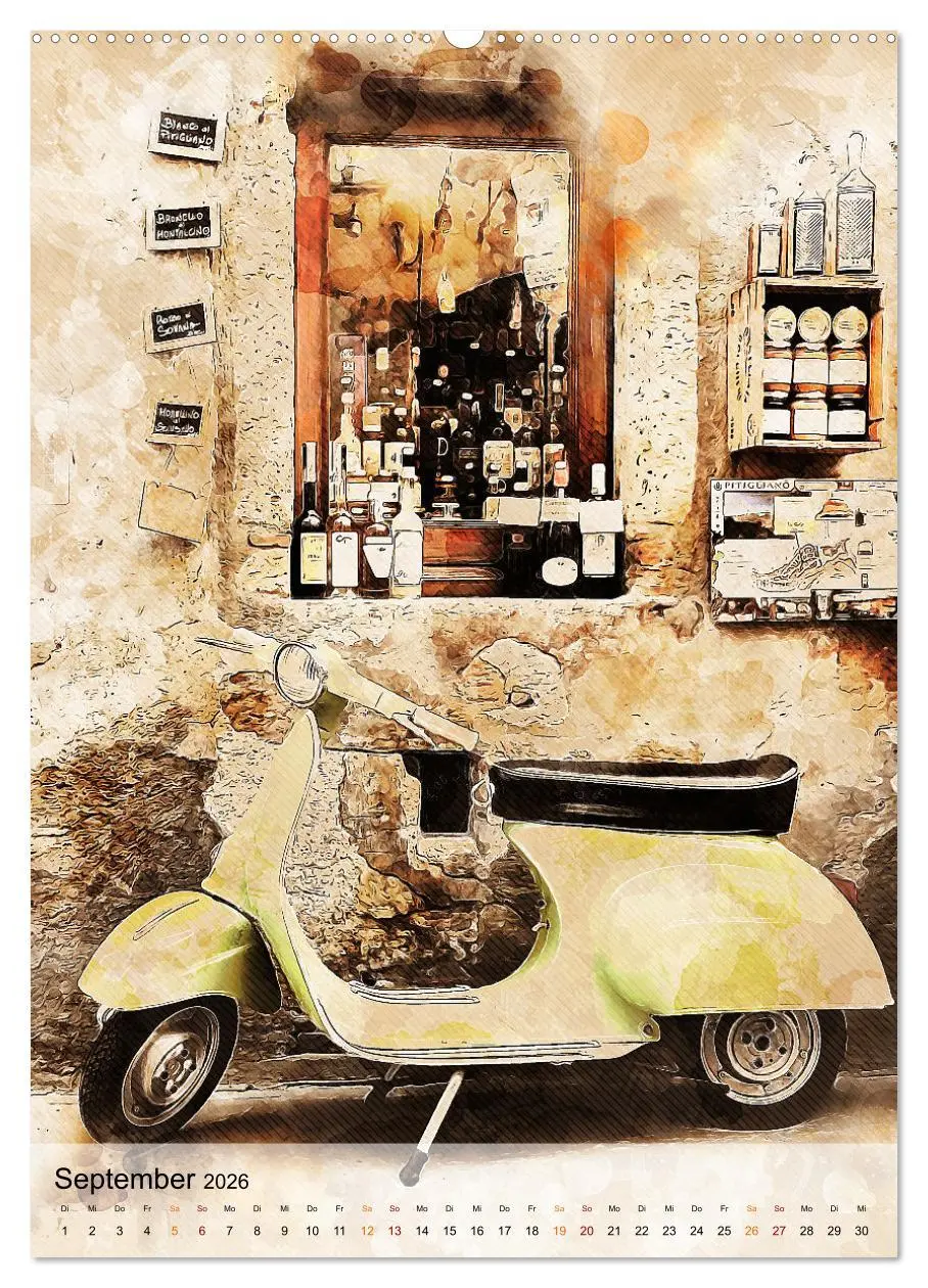 Bild: 9783516368277 | Motorroller - Vespa Galerie (Wandkalender 2026 DIN A2 hoch),...