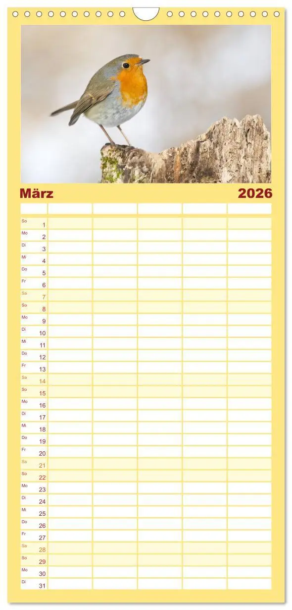 Bild: 9783516508277 | Familienplaner 2026 - Geliebtes Rotkehlchen mit 5 Spalten...