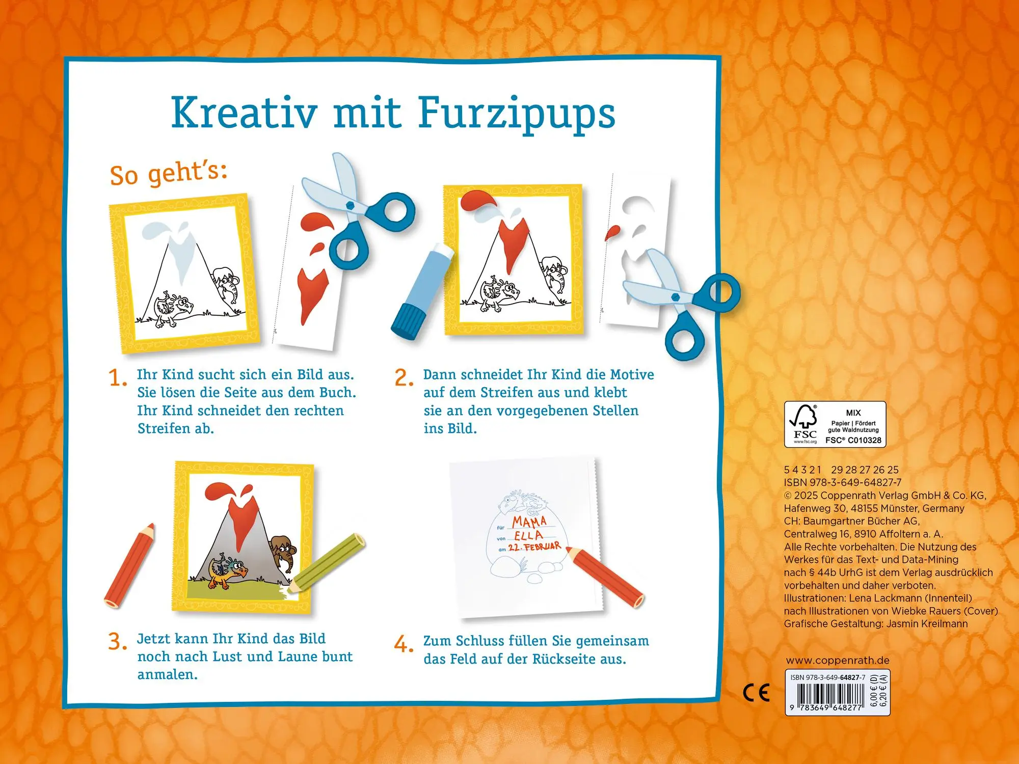 Rückseite: 9783649648277 | Mein pupsiges Bastelbuch | Schneiden, kleben, malen (Furzipups) | von