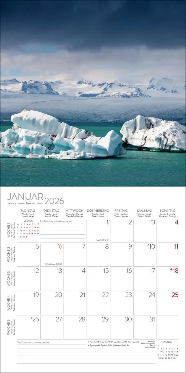Bild: 9783731888277 | Wunder der Welt 2026 | Verlag Korsch | Kalender | 13 S. | Deutsch