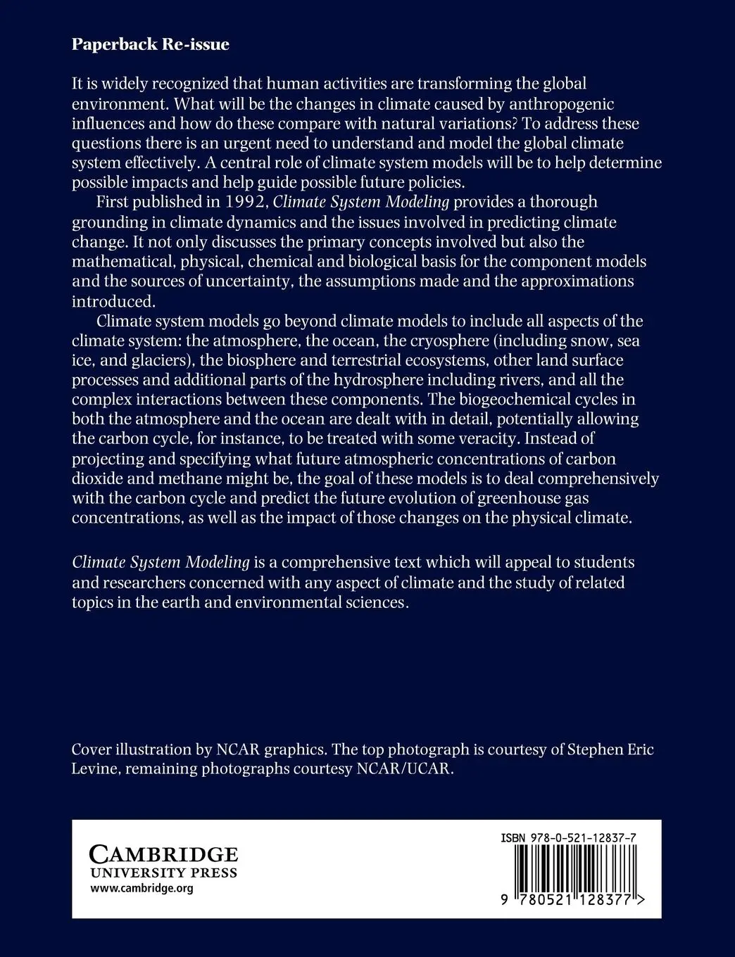 Rückseite: 9780521128377 | Climate System Modeling | Kevin E. Trenberth (u. a.) | Taschenbuch