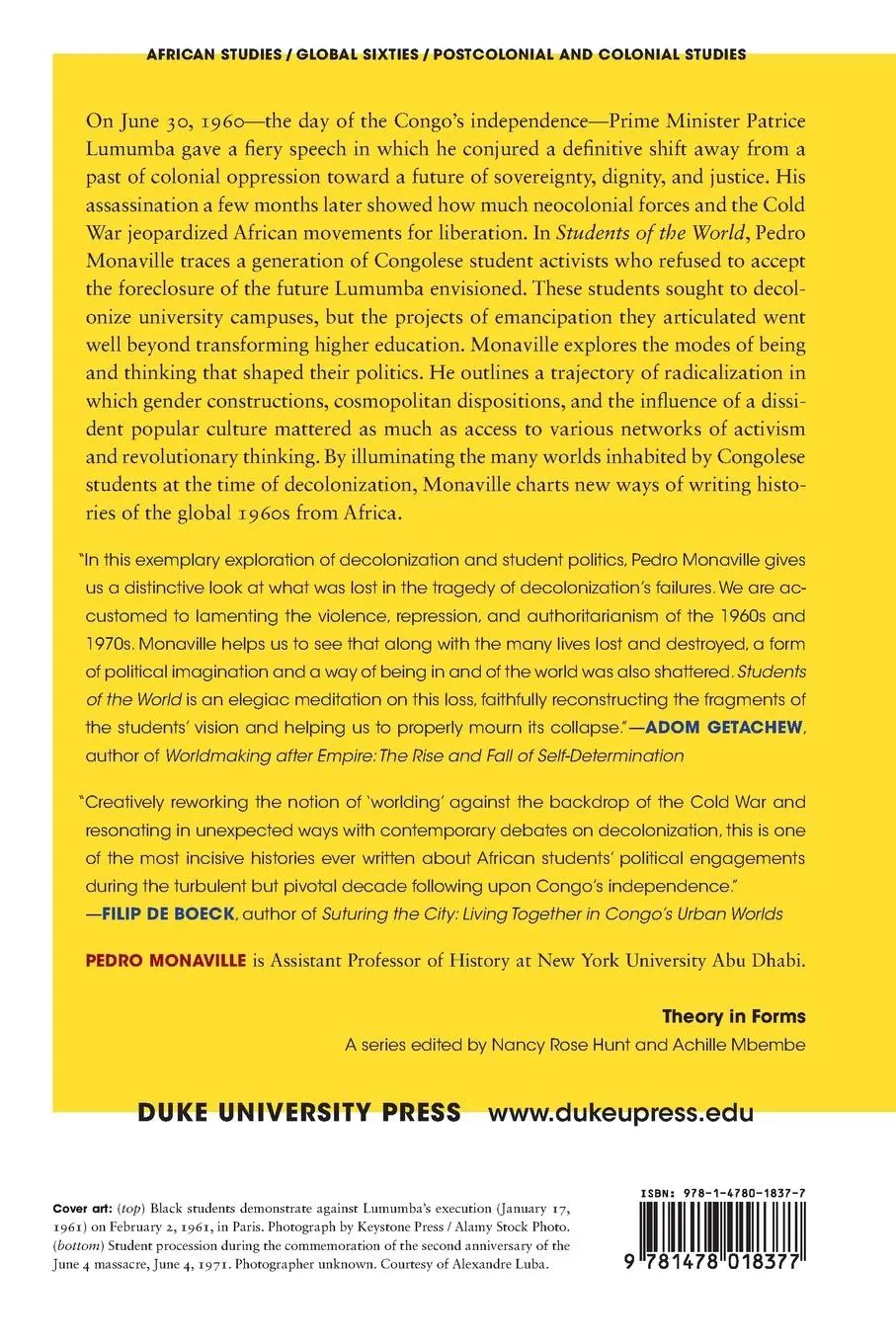 Rückseite: 9781478018377 | Students of the World | Global 1968 and Decolonization in the Congo