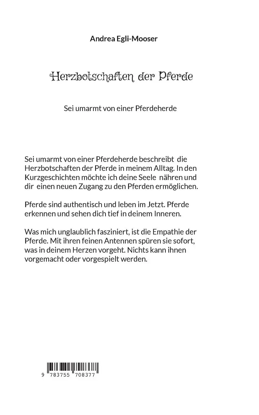 Rückseite: 9783755708377 | Herzbotschaften der Pferde | Sei umarmt von einer Pferdeherde | Buch