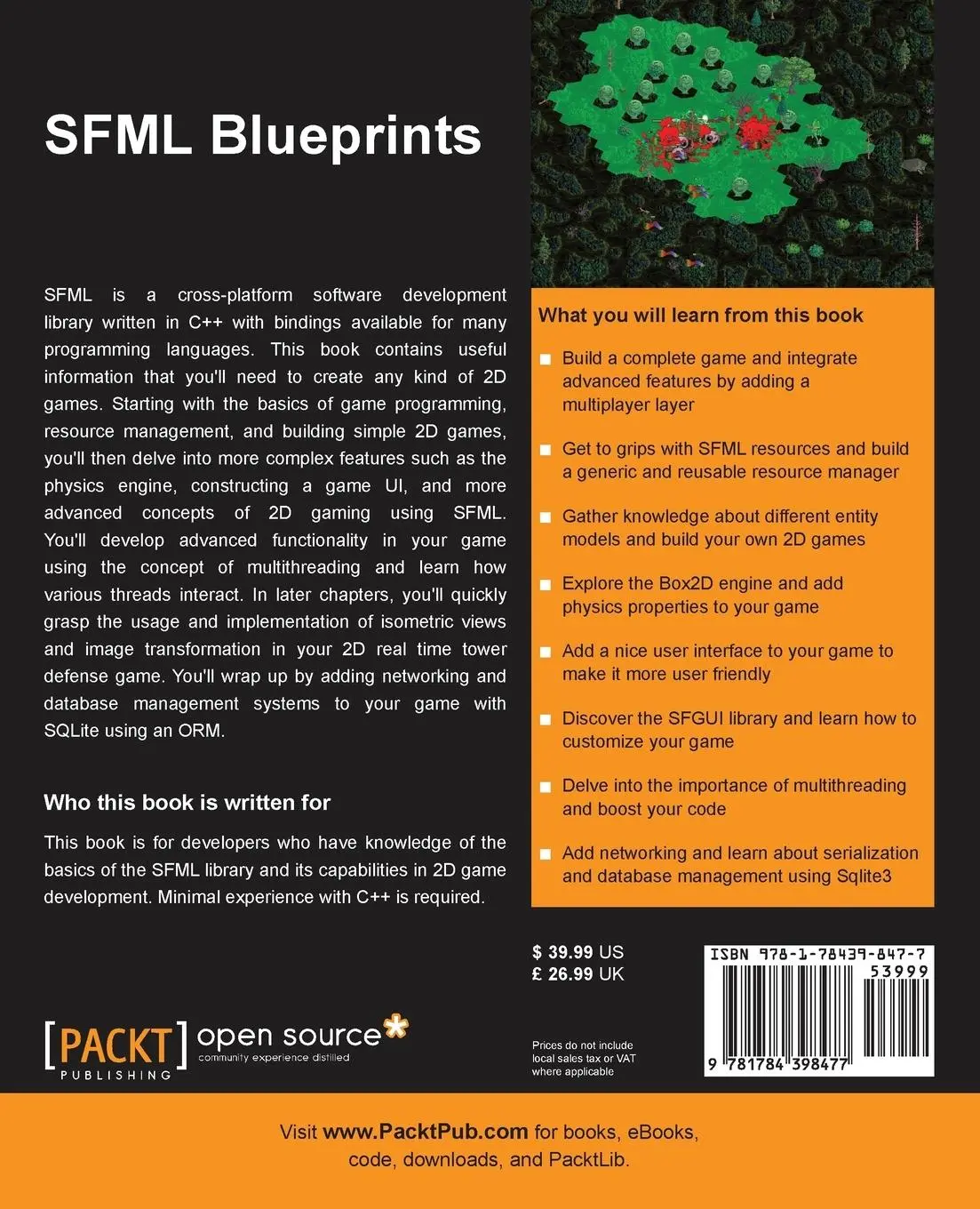 Rückseite: 9781784398477 | SFML Blueprints | Maxime Barbier | Taschenbuch | Englisch | 2015