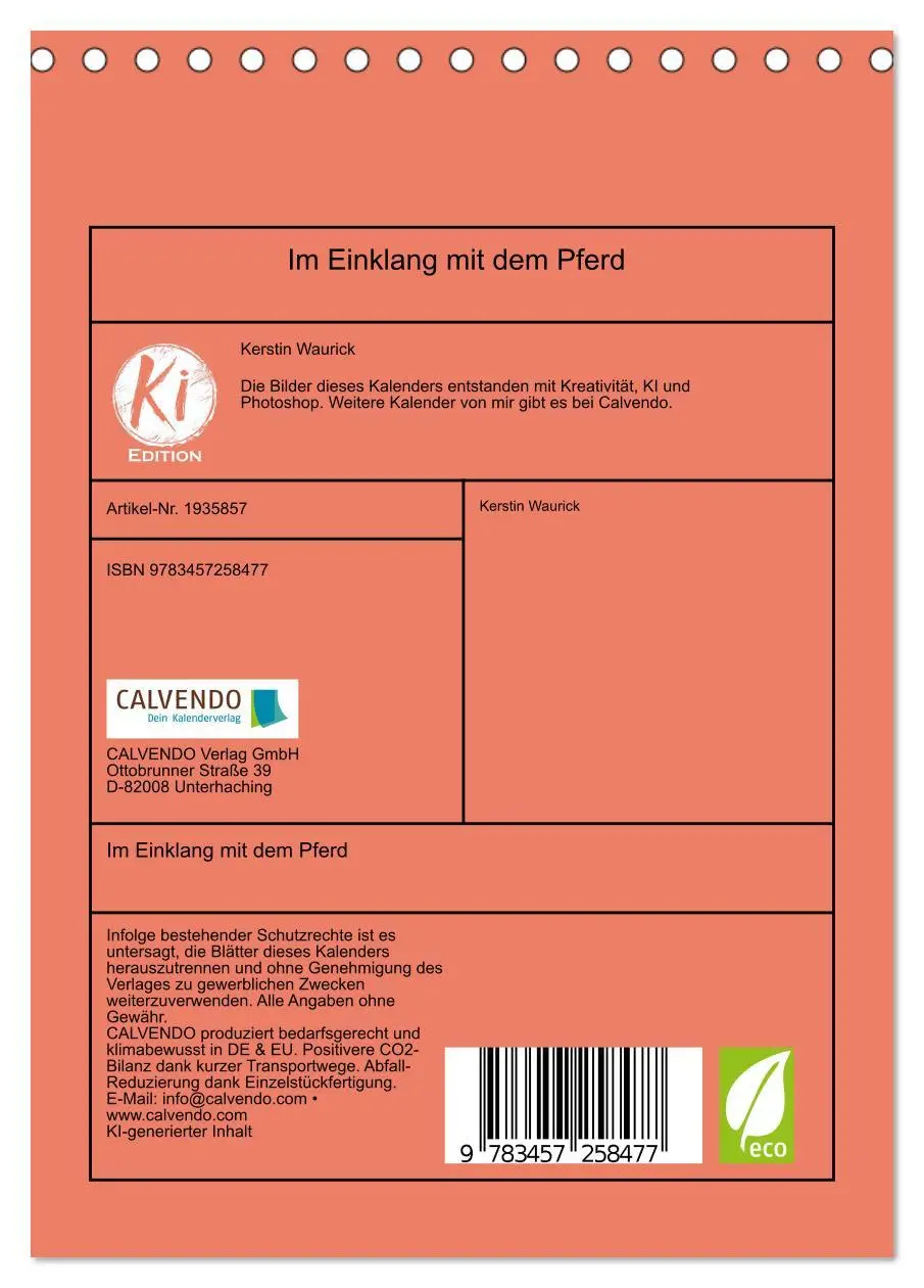 Bild: 9783457258477 | Im Einklang mit dem Pferd (Tischkalender 2026 DIN A5 hoch),...