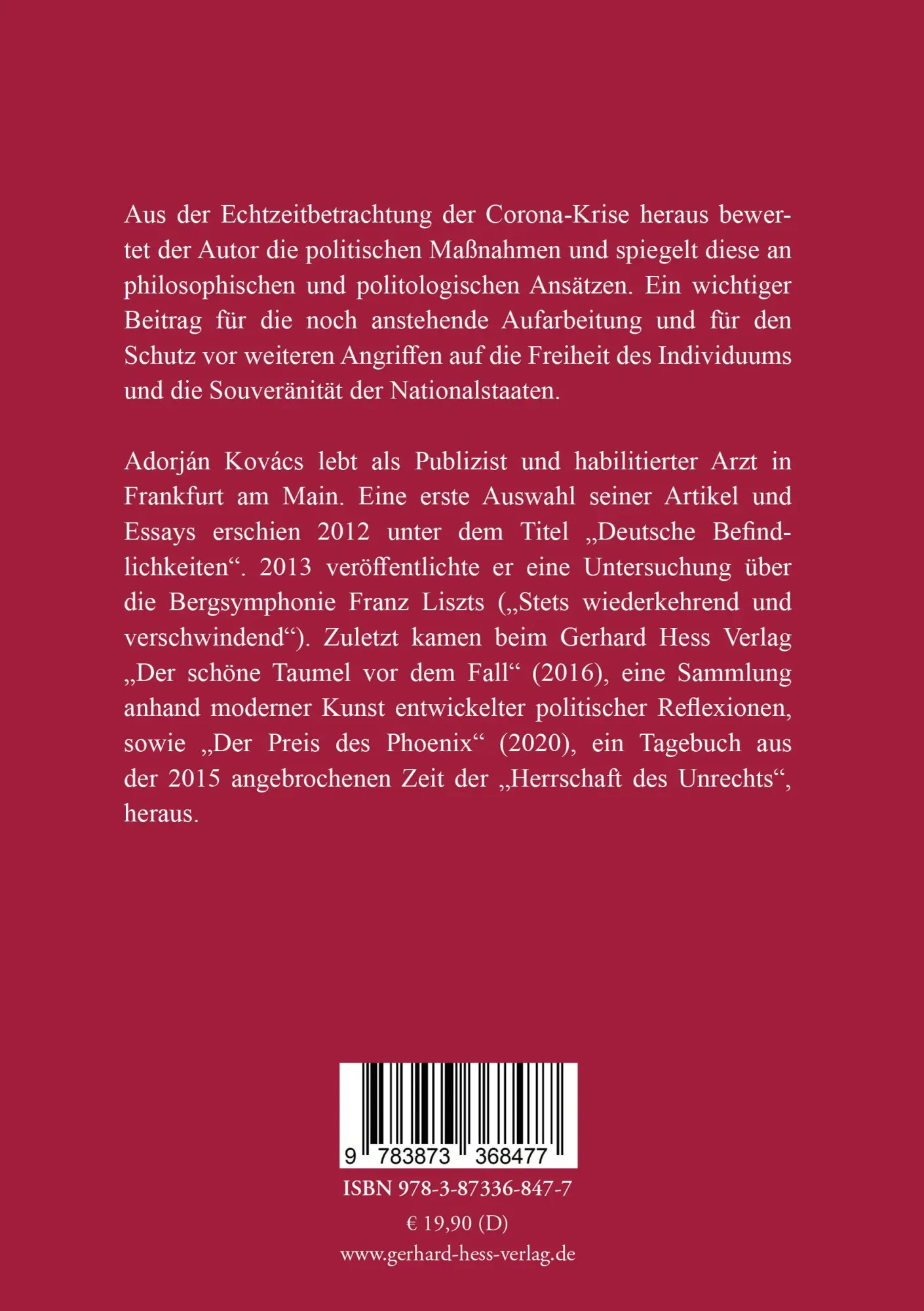 Rückseite: 9783873368477 | Man hätte es früh besser wissen können | Adorján Kovács | Taschenbuch