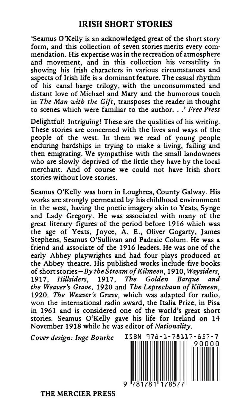 Rückseite: 9781781178577 | Irish Short Stories by Seamus O' Kelly | Author of The Weaver's Grave