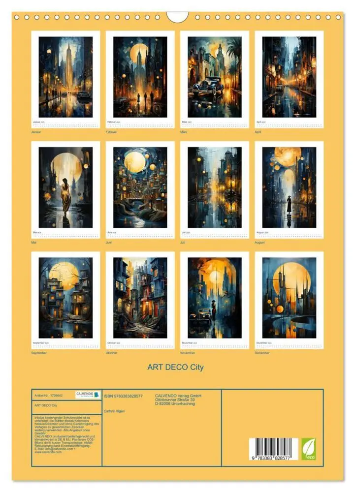 Bild: 9783383828577 | ART DECO City (Wandkalender 2025 DIN A3 hoch), CALVENDO Monatskalender