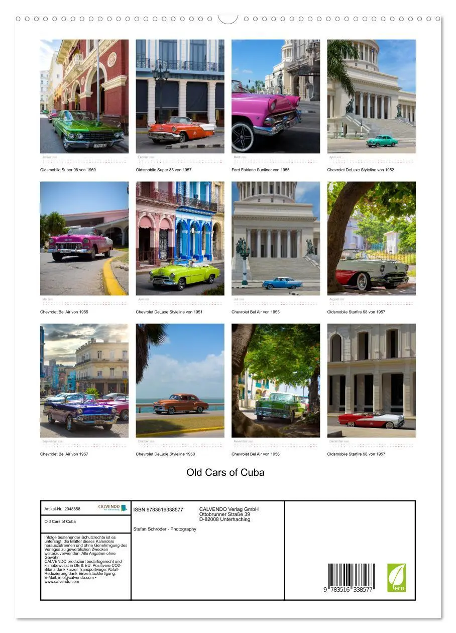 Bild: 9783516338577 | Old Cars of Cuba (hochwertiger Premium Wandkalender 2026 DIN A2...