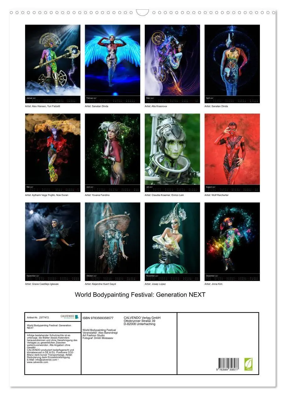 Bild: 9783569358577 | World Bodypainting Festival: Generation NEXT (Wandkalender 2027 DIN...