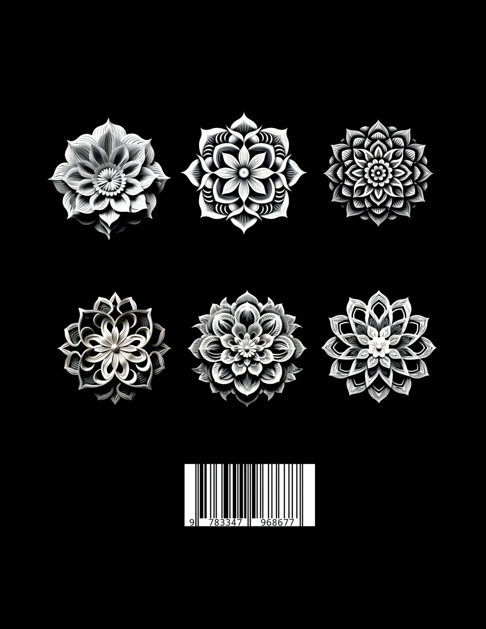 Rückseite: 9783347968677 | Schwarzes "3D Malbuch für Erwachsene". | Lucy´s Schwarze Malbücher