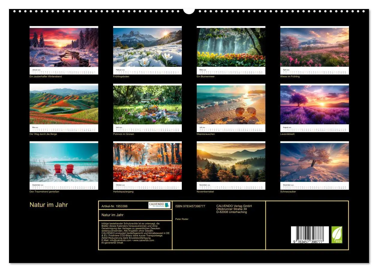 Bild: 9783457398777 | Natur im Jahr (hochwertiger Premium Wandkalender 2026 DIN A2 quer),...