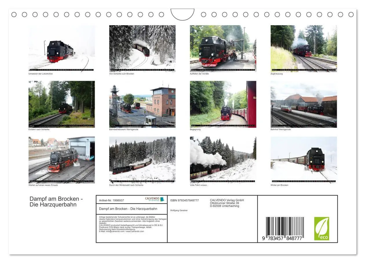Bild: 9783457848777 | Dampf am Brocken - Die Harzquerbahn (Wandkalender 2026 DIN A4...