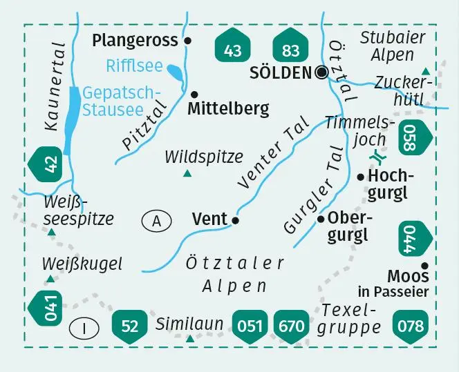 Bild: 9783991218777 | KOMPASS Wanderkarte 042 Inneres Ötztal und Pitztal, Gurgler Tal,...
