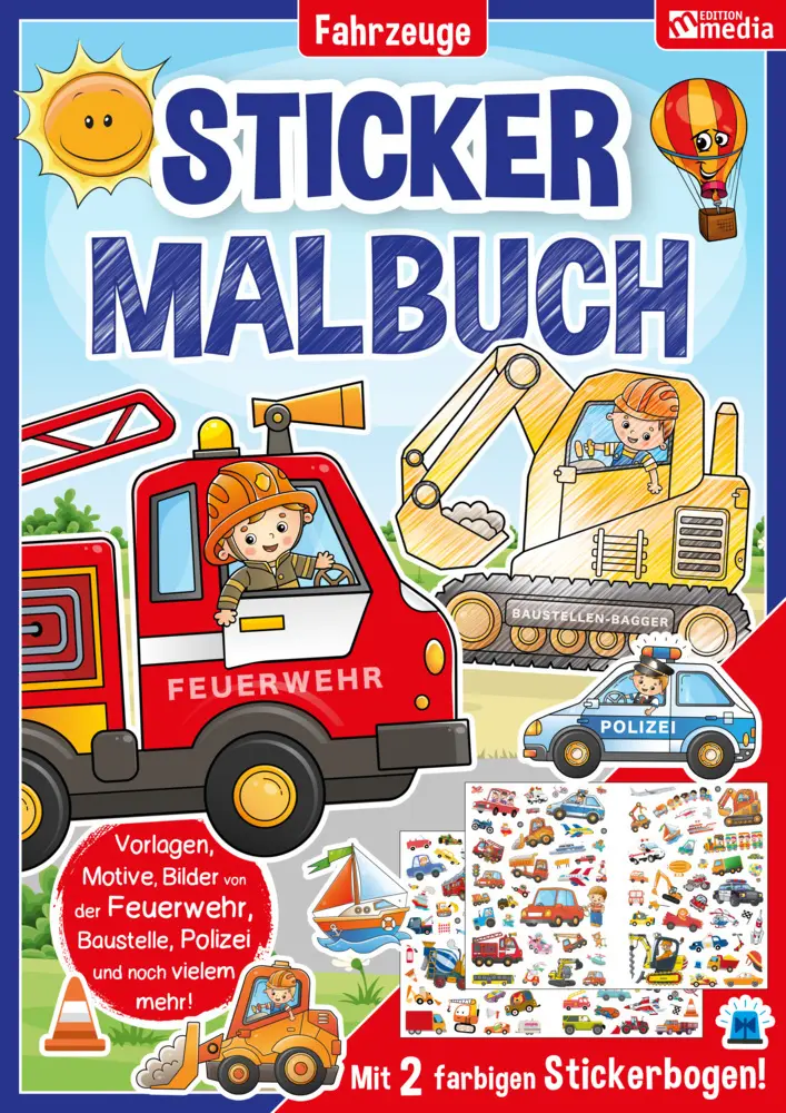 Cover: 4019393988877 | Sticker Malbuch - Feuerwehr, Baustelle, Fahrzeuge | Broschüre | 2026