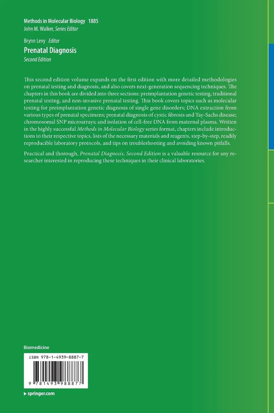 Rückseite: 9781493988877 | Prenatal Diagnosis | Brynn Levy | Buch | xi | Englisch | 2018