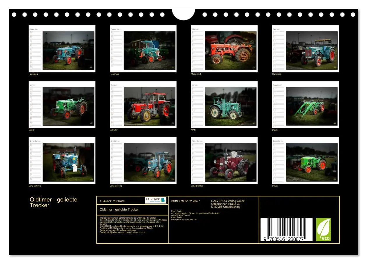 Bild: 9783516238877 | Oldtimer - geliebte Trecker (Wandkalender 2026 DIN A4 quer),...