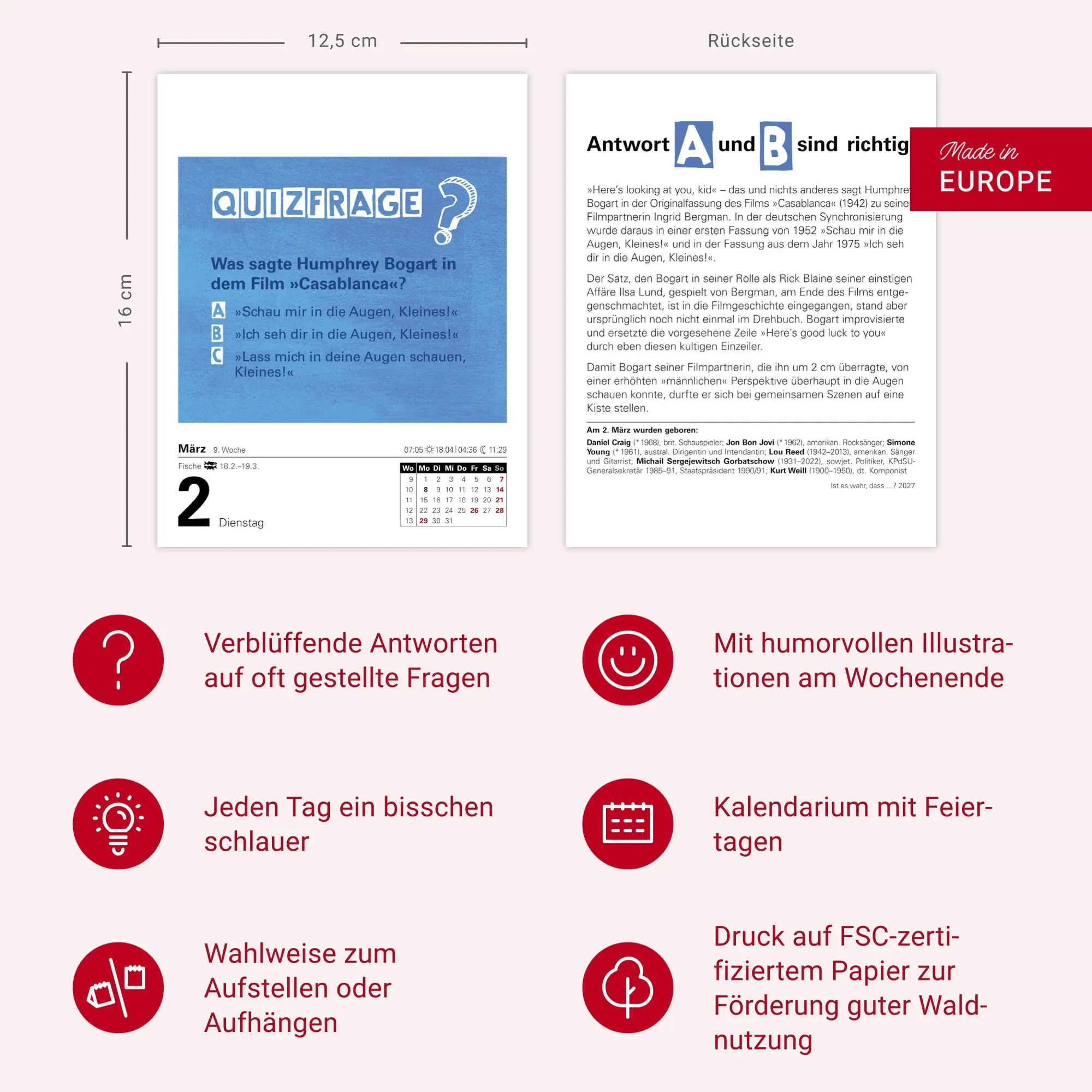 Bild: 9783840038877 | Ist es wahr, dass ...? Tagesabreißkalender 2027 - Alltagswissen auf...