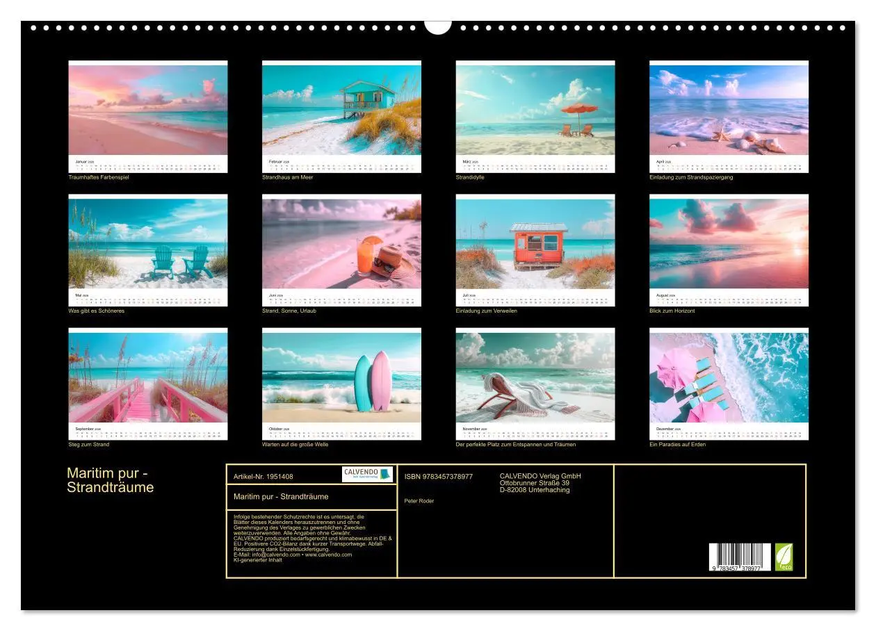 Bild: 9783457378977 | Maritim pur - Strandträume (Wandkalender 2026 DIN A2 quer),...