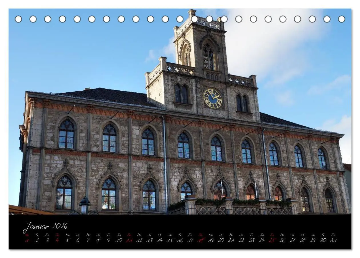 Bild: 9783516228977 | Weimar (Tischkalender 2026 DIN A5 quer), CALVENDO Monatskalender