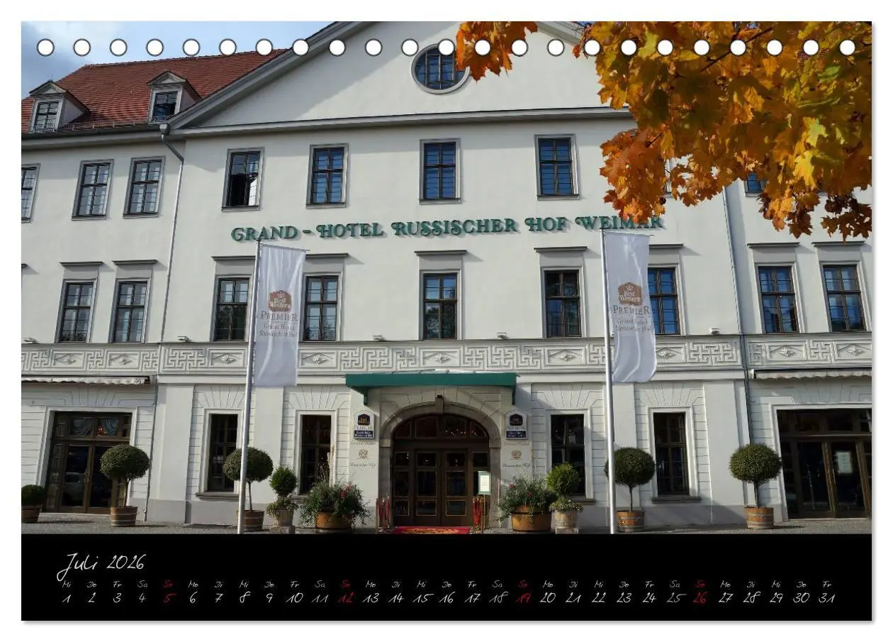 Bild: 9783516228977 | Weimar (Tischkalender 2026 DIN A5 quer), CALVENDO Monatskalender