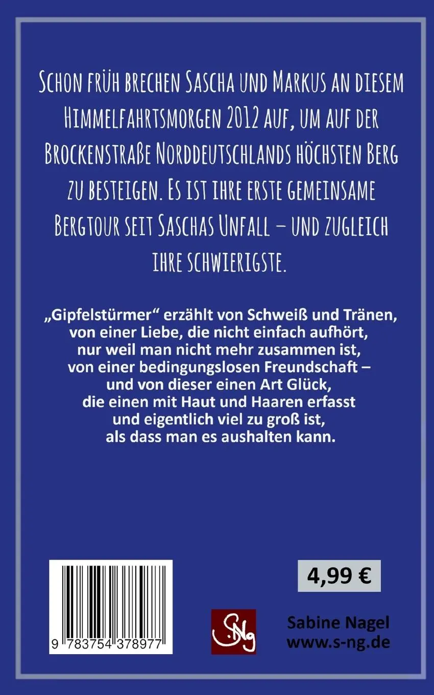 Rückseite: 9783754378977 | Gipfelstürmer | Kurzgeschichte Authorschallenge | Sabine Nagel | Buch
