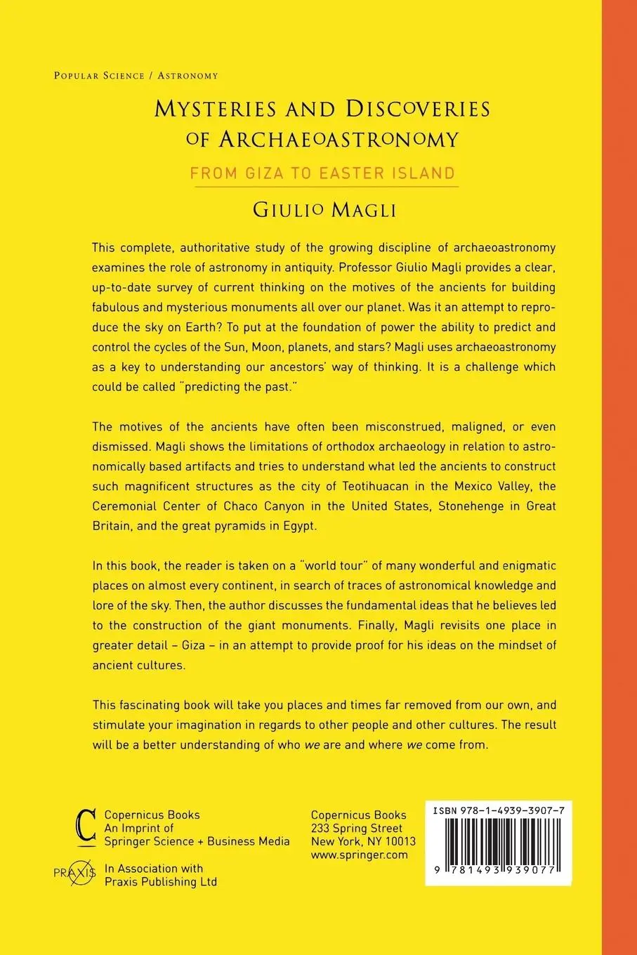 Rückseite: 9781493939077 | Mysteries and Discoveries of Archaeoastronomy | Giulio Magli | Buch