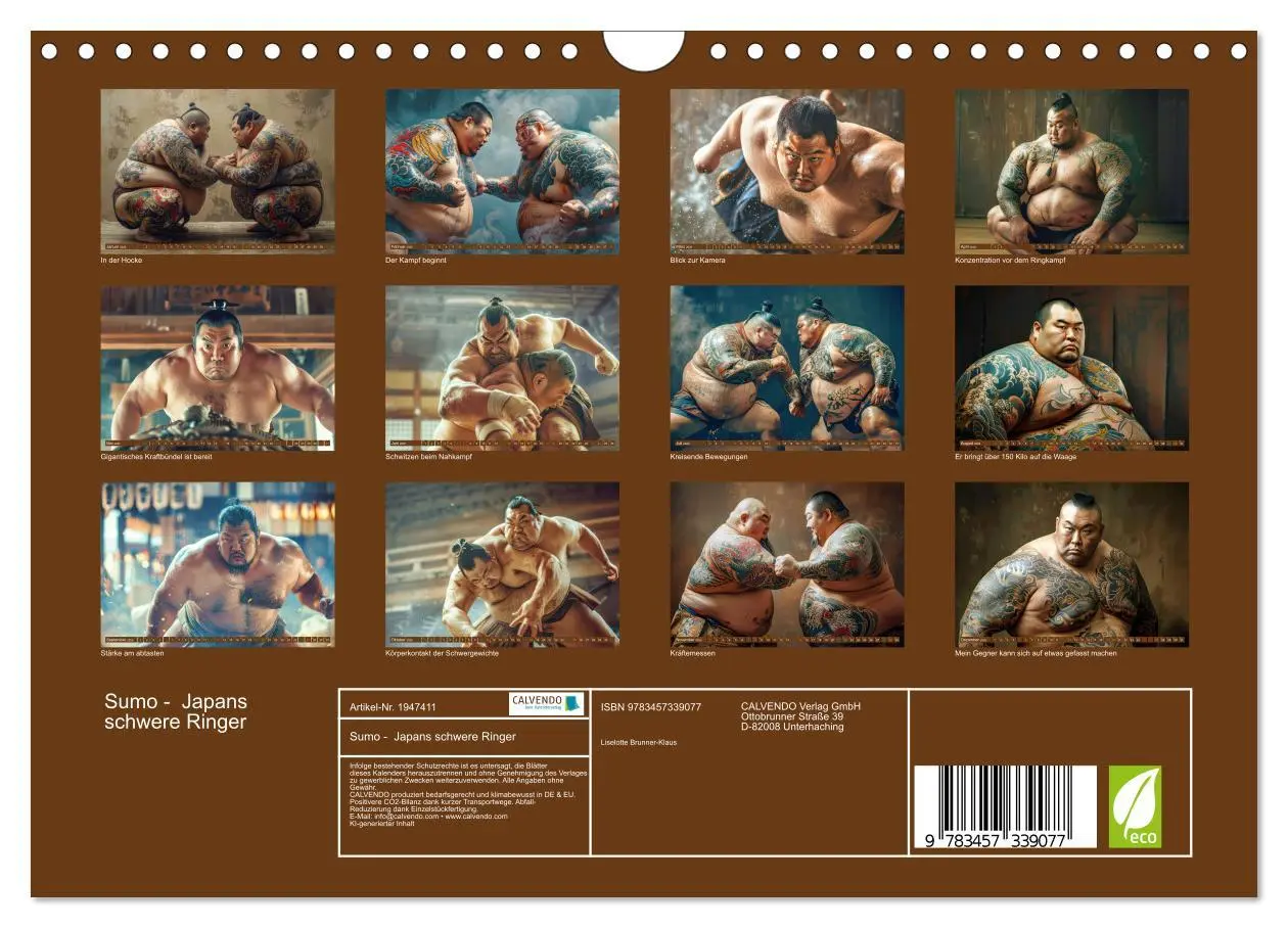 Bild: 9783457339077 | Sumo - Japans schwere Ringer (Wandkalender 2026 DIN A4 quer),...