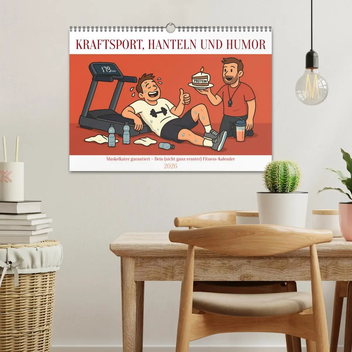 Bild: 9783516599077 | Kraftsport, Hanteln und Humor (Wandkalender 2026 DIN A3 quer),...