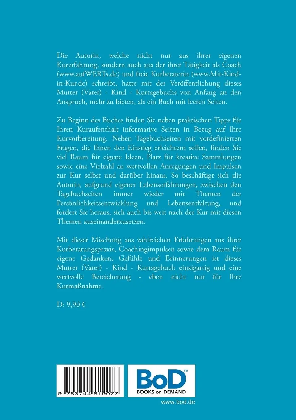 Rückseite: 9783744819077 | Mutter-Kind-Kurtagebuch | Konstanze Nord | Taschenbuch | 200 S. | 2017