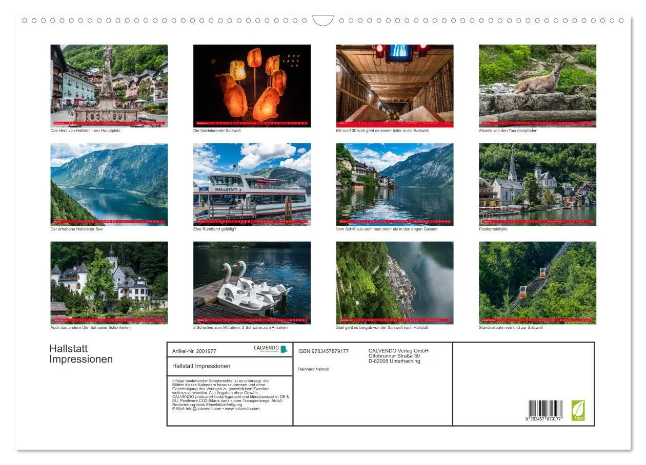 Bild: 9783457879177 | Hallstatt Impressionen (Wandkalender 2026 DIN A2 quer), CALVENDO...