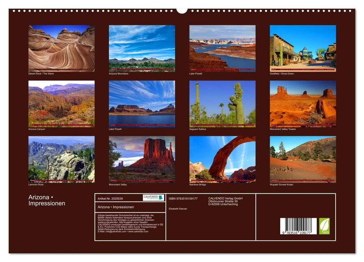 Bild: 9783516109177 | Arizona ¿ Impressionen (hochwertiger Premium Wandkalender 2026 DIN...