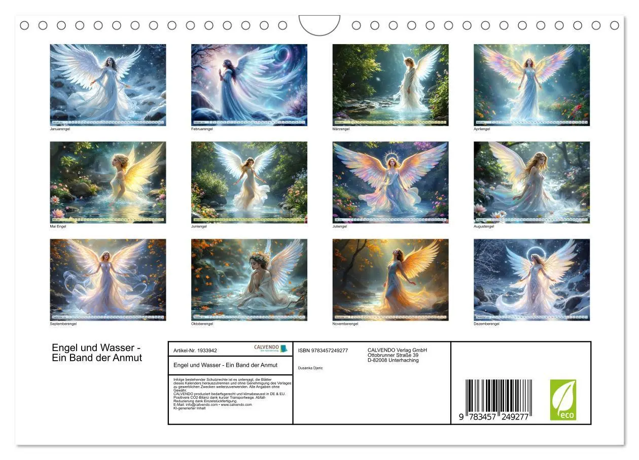Bild: 9783457249277 | Engel und Wasser - Ein Band der Anmut (Wandkalender 2026 DIN A4...
