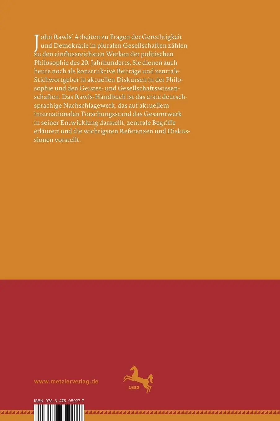 Rückseite: 9783476059277 | Rawls-Handbuch | Leben - Werk - Wirkung | Frühbauer (u. a.) | Buch