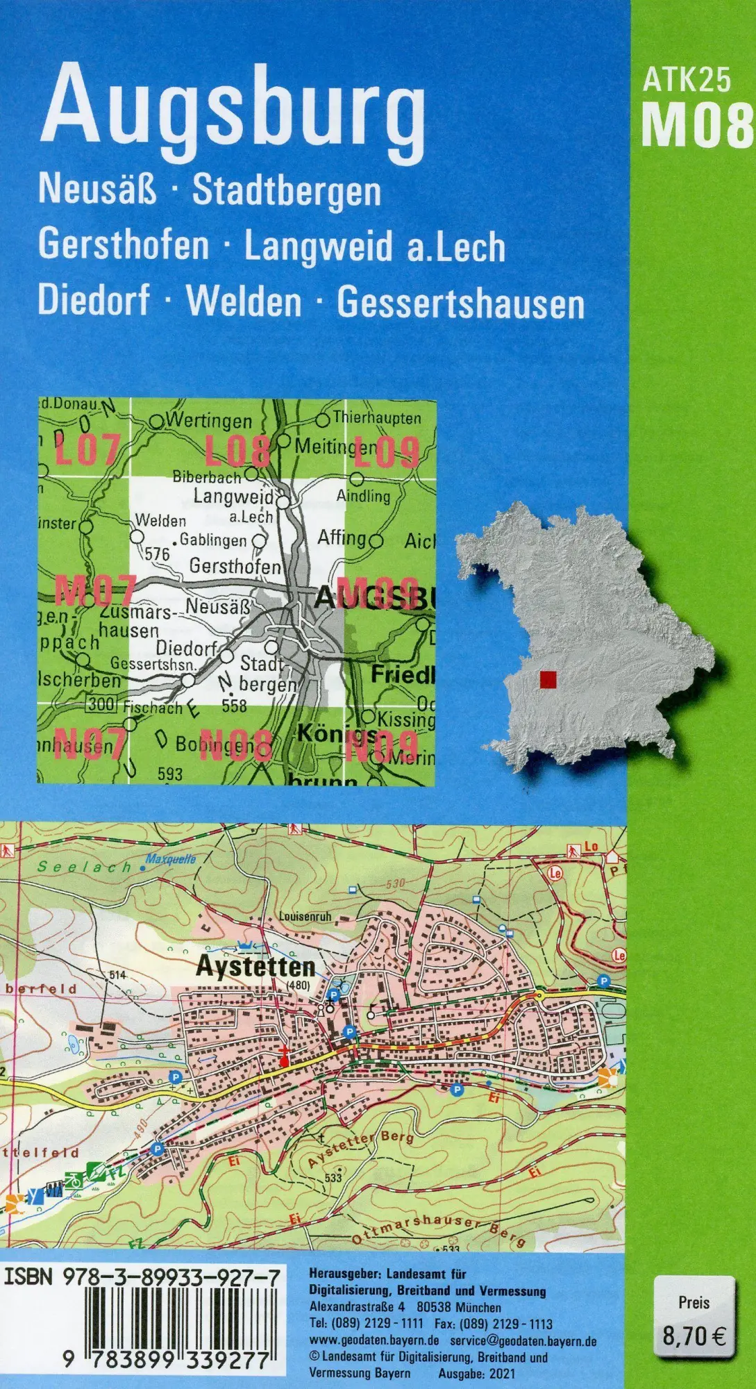 Bild: 9783899339277 | Augsburg 1 : 25 000 | Digitalisierung | (Land-)Karte | Deutsch | 2021