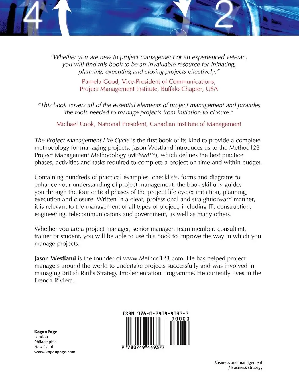 Rückseite: 9780749449377 | The Project Management Life Cycle | Jason Westland | Taschenbuch