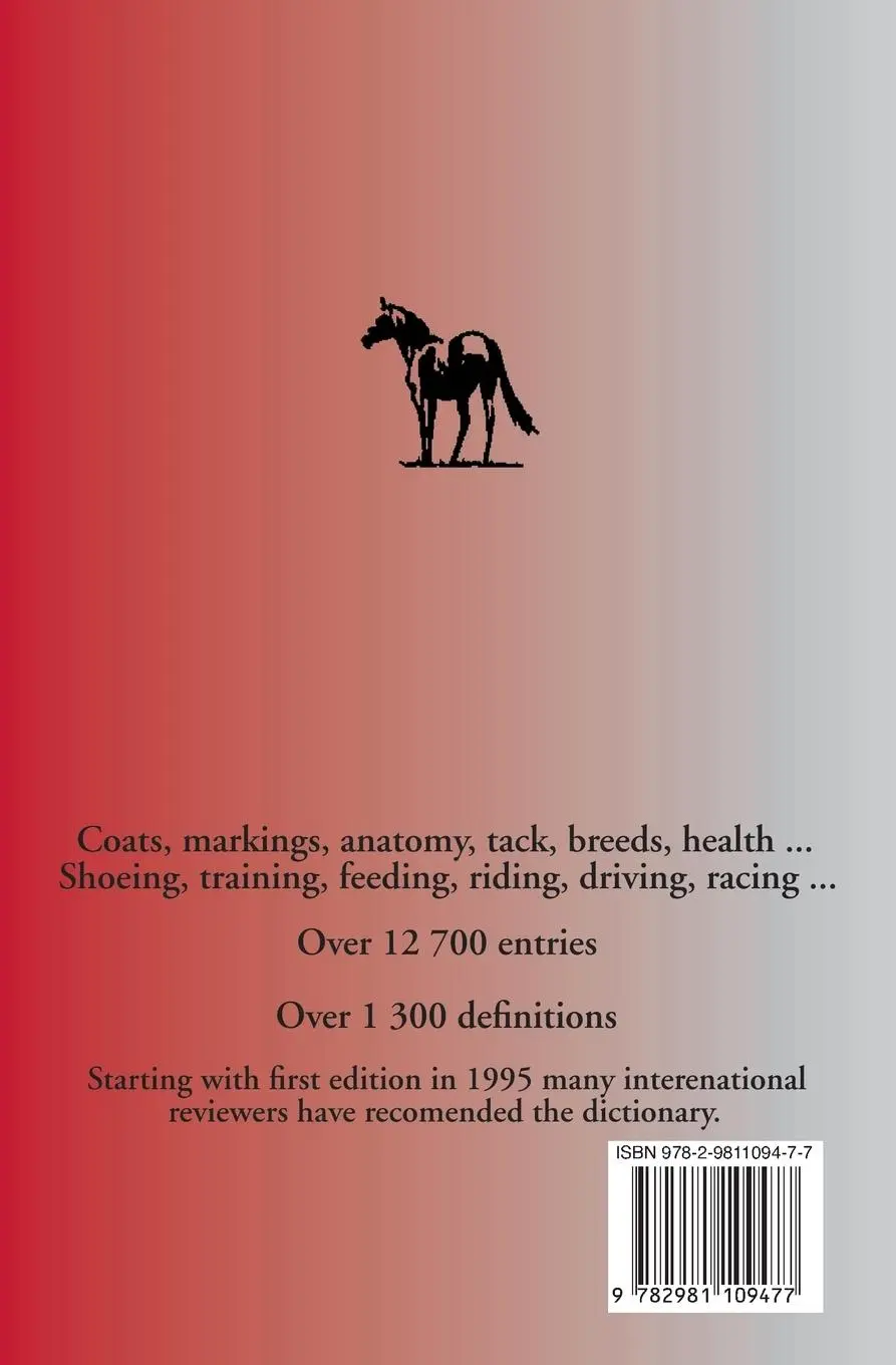 Rückseite: 9782981109477 | German - English Equine Dictionary | Jean-Claude Boulet (u. a.) | Buch