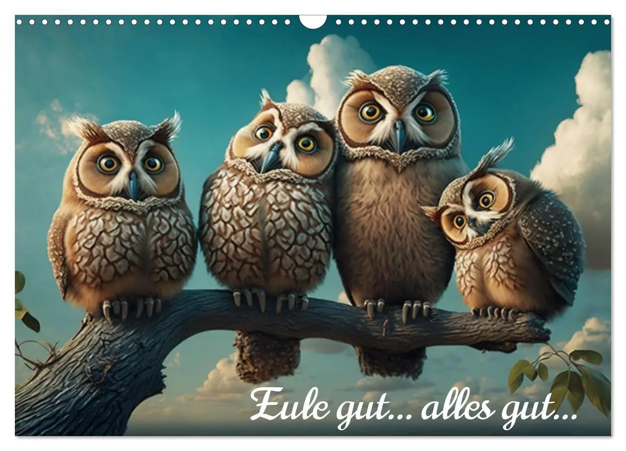 Cover: 9783457539477 | Eule gut... alles gut! (Wandkalender 2026 DIN A3 quer), CALVENDO...