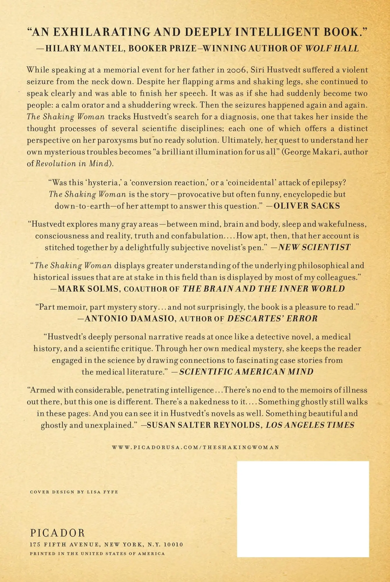 Rückseite: 9780312429577 | The Shaking Woman or a History of My Nerves | Siri Hustvedt | Buch