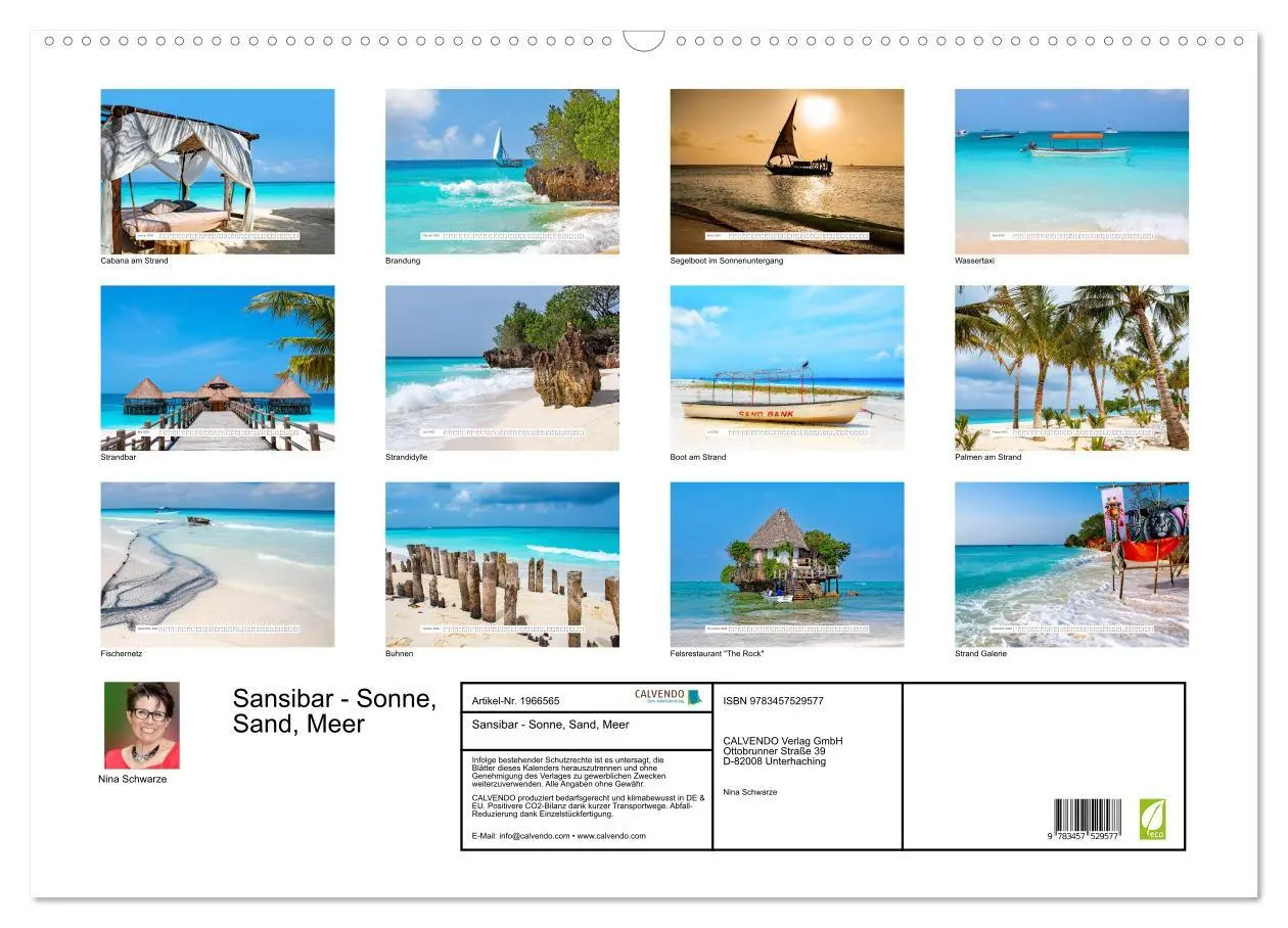 Bild: 9783457529577 | Sansibar - Sonne, Sand, Meer (Wandkalender 2026 DIN A2 quer),...