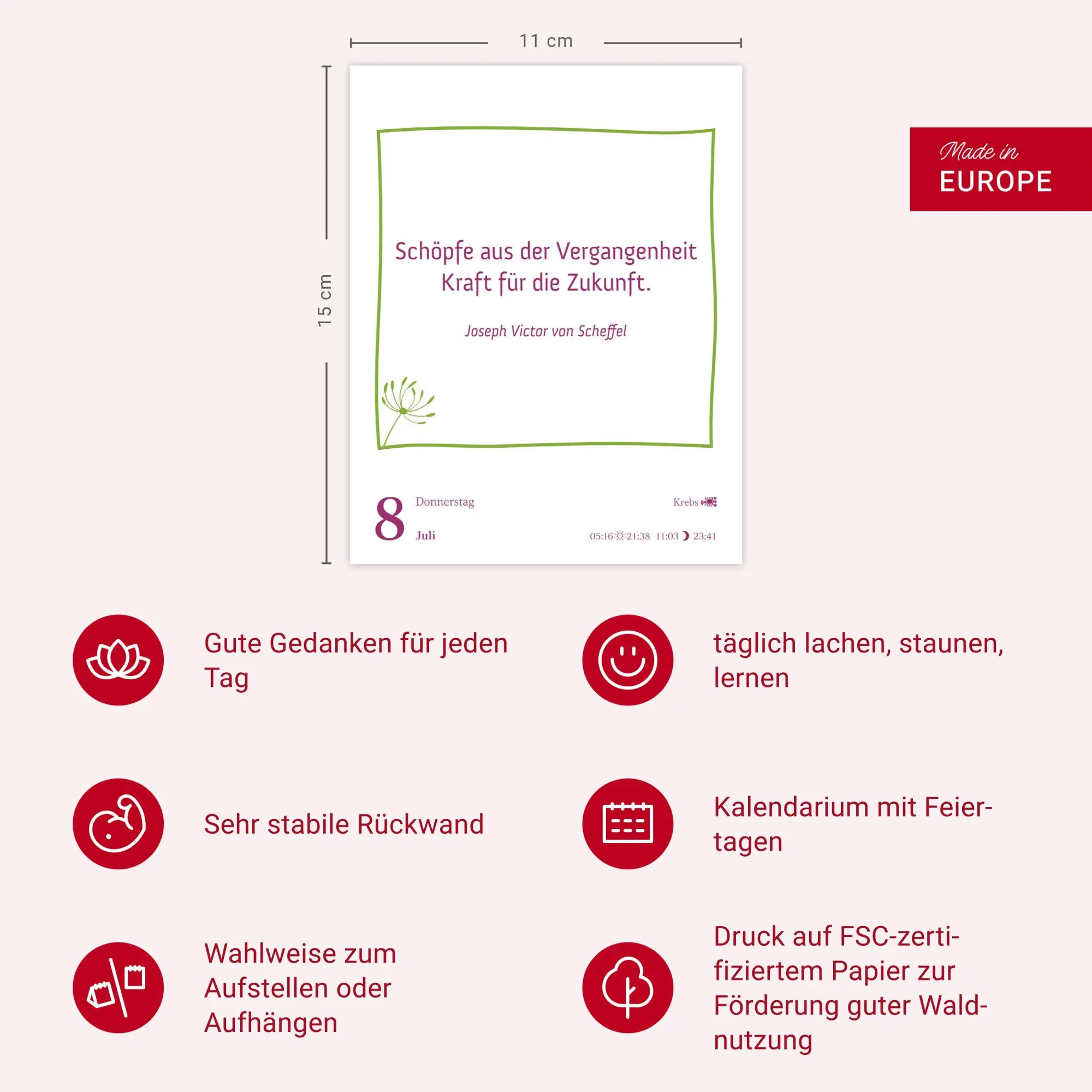 Bild: 9783840039577 | Heute ist dein Tag! Tagesabreißkalender 2027 - 313 positive Zitate...