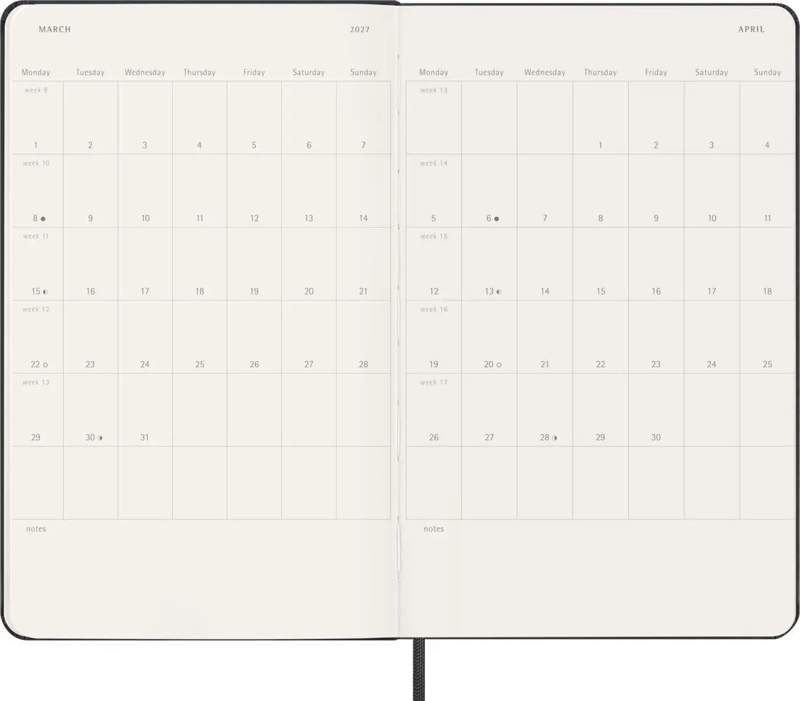 Bild: 8056999279677 | Moleskine 12 Monate Wochenkalender 2027, Large/A5, 1 Wo = 2 Seiten,...