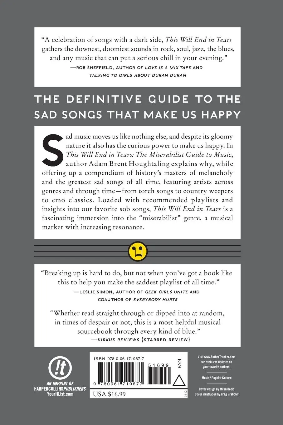 Rückseite: 9780061719677 | This Will End in Tears | The Miserabilist Guide to Music | Houghtaling