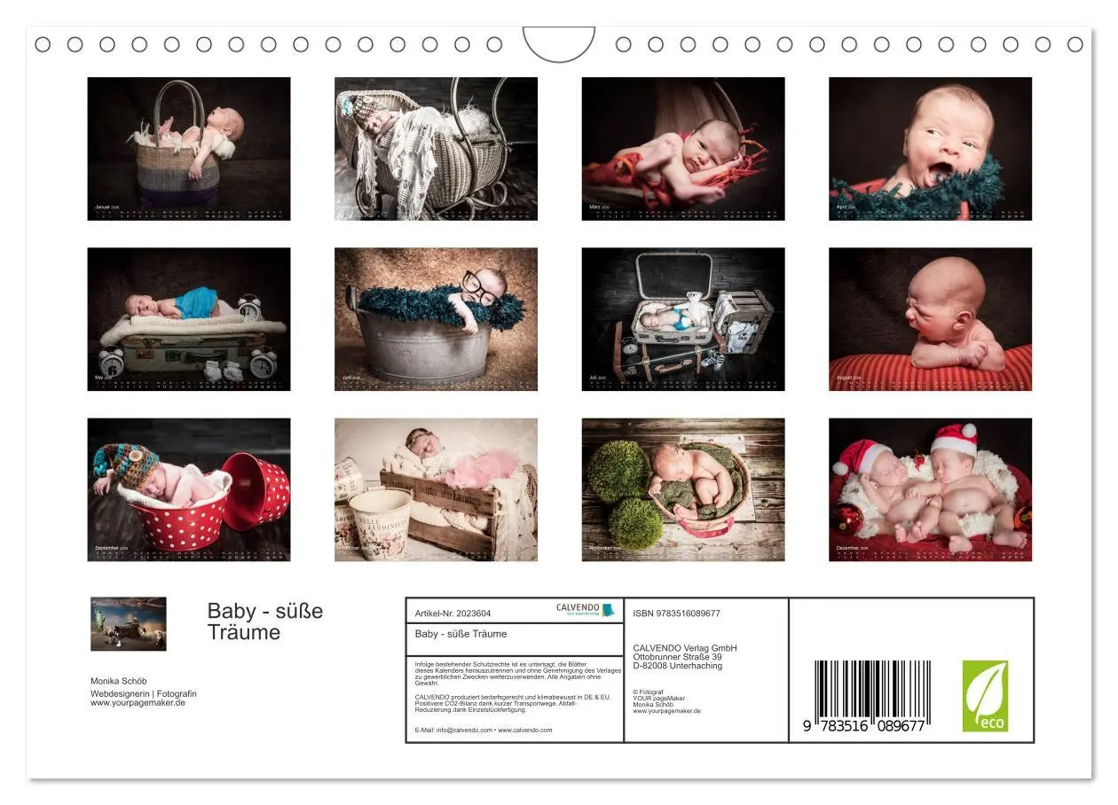 Bild: 9783516089677 | Baby - süße Träume (Wandkalender 2026 DIN A4 quer), CALVENDO...