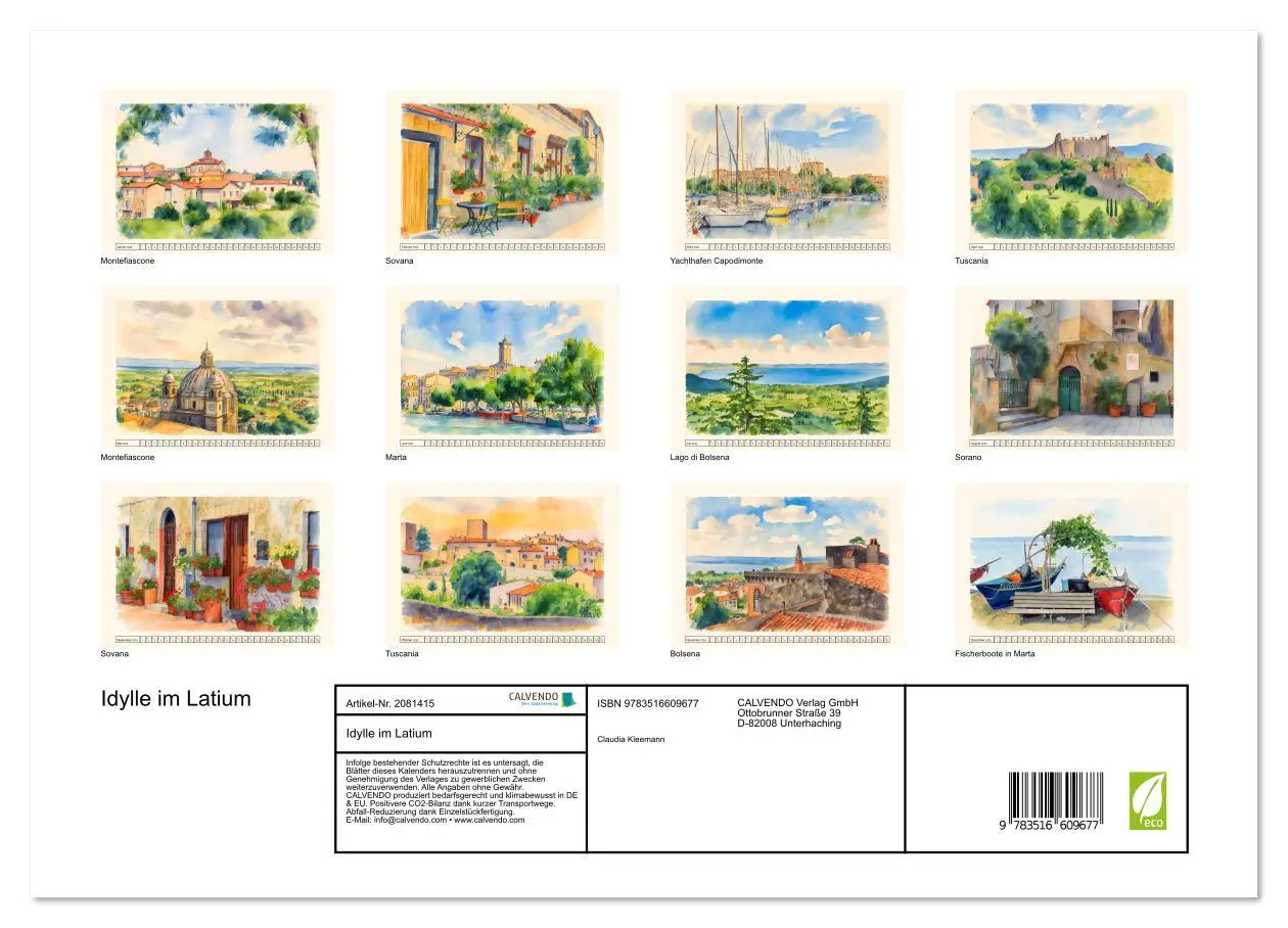 Bild: 9783516609677 | Idylle im Latium (hochwertiger Premium Wandkalender 2026 DIN A2...