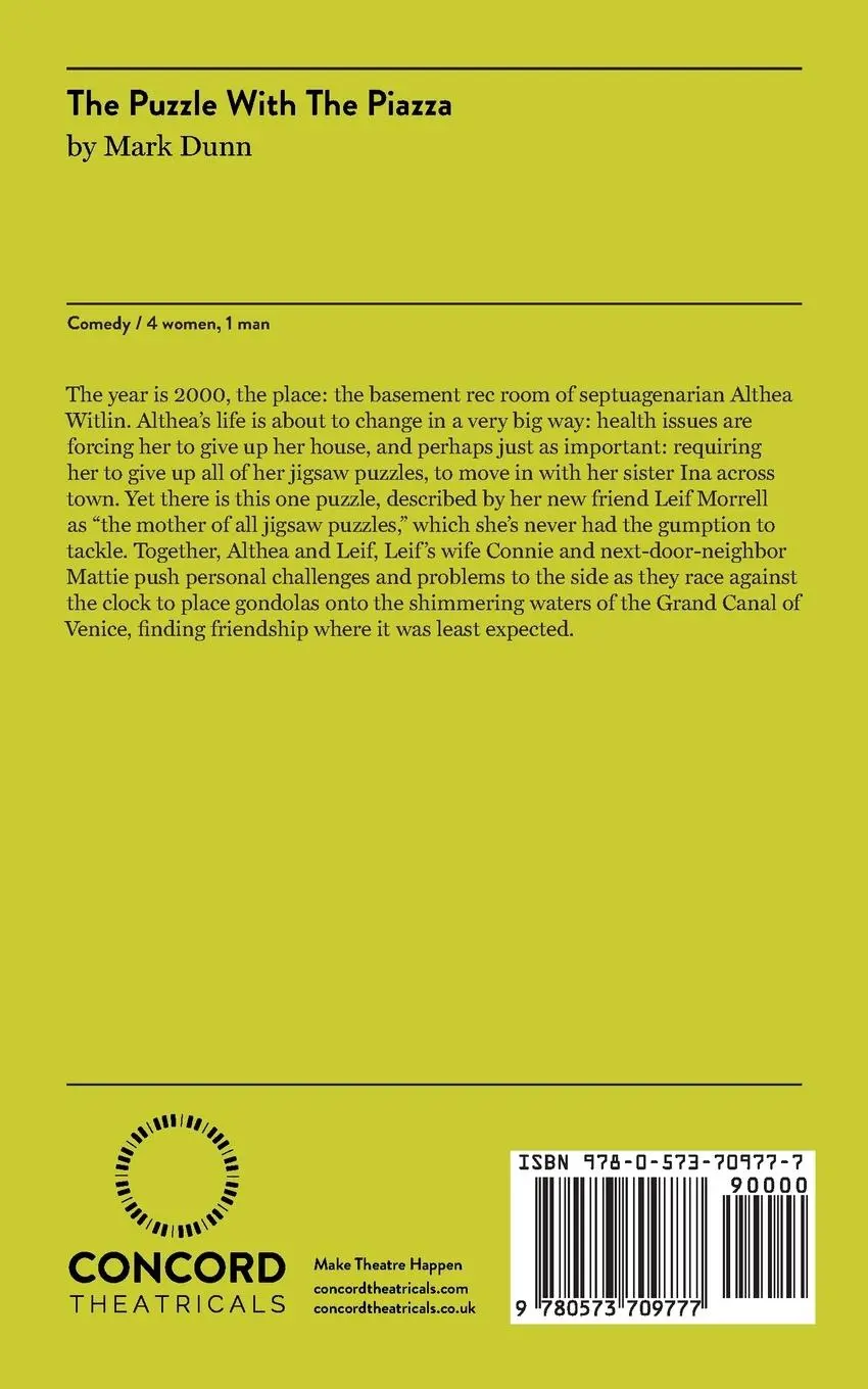 Rückseite: 9780573709777 | The Puzzle With The Piazza | Mark Dunn | Taschenbuch | Englisch | 2022