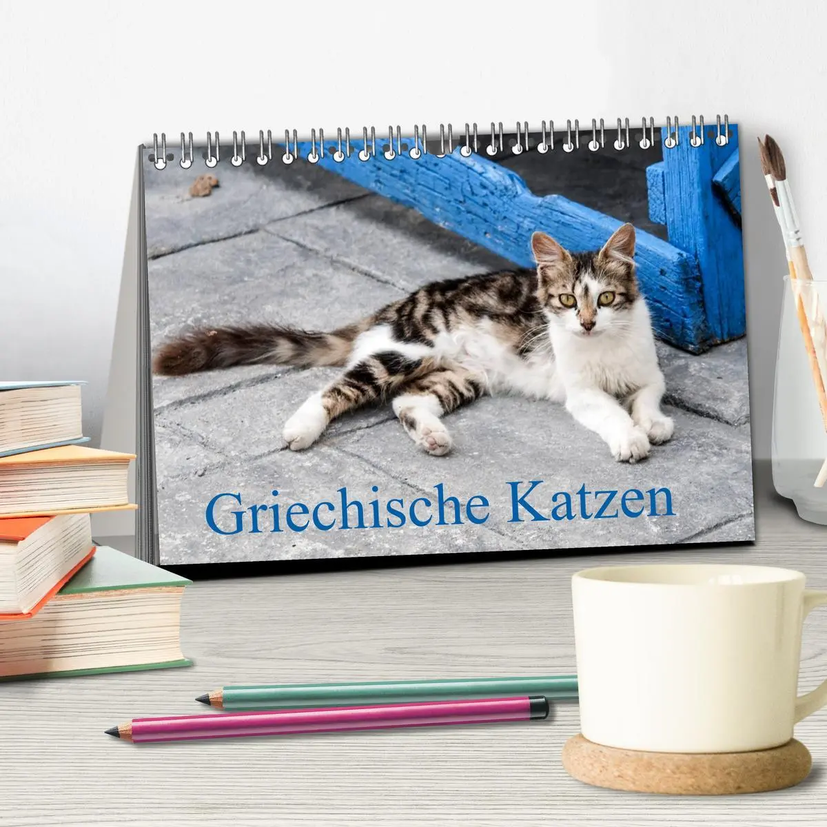 Bild: 9783516149777 | Griechische Katzen (Tischkalender 2026 DIN A5 quer), CALVENDO...