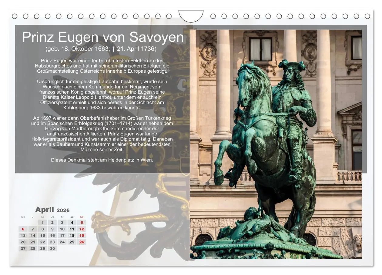 Bild: 9783516219777 | Auf den Spuren der Habsburger (Wandkalender 2026 DIN A4 quer),...