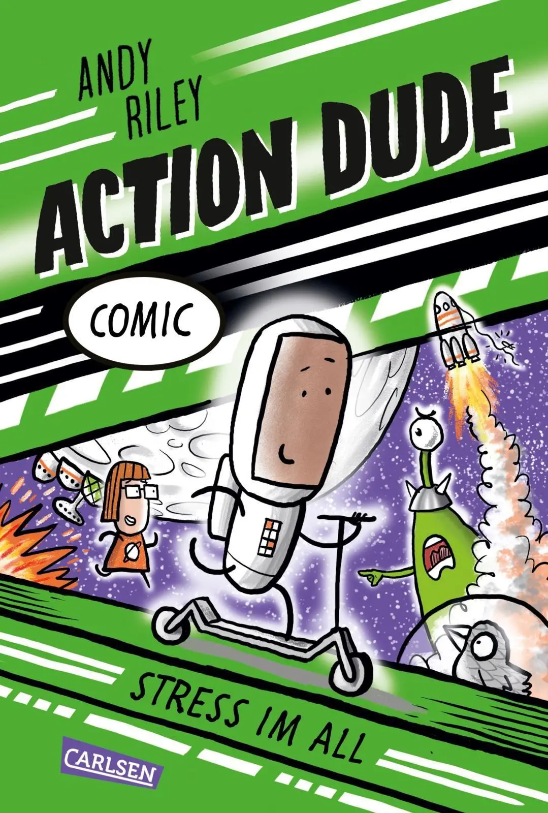Cover: 9783551559777 | Action Dude 2: Stress im All | Andy Riley | Buch | 144 S. | Deutsch